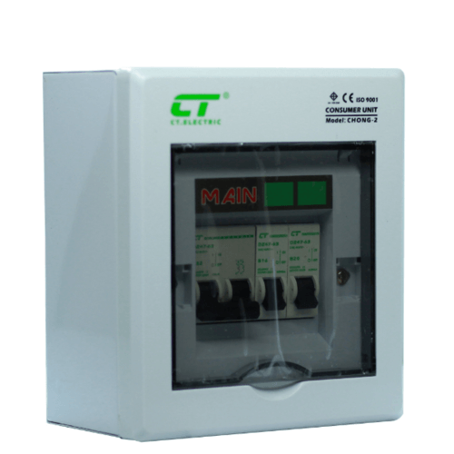 CT ELECTRIC ตู้คอนซูเมอร์ยูนิตสำเร็จ 2 ช่อง 32A รุ่น CHONG-C2/2