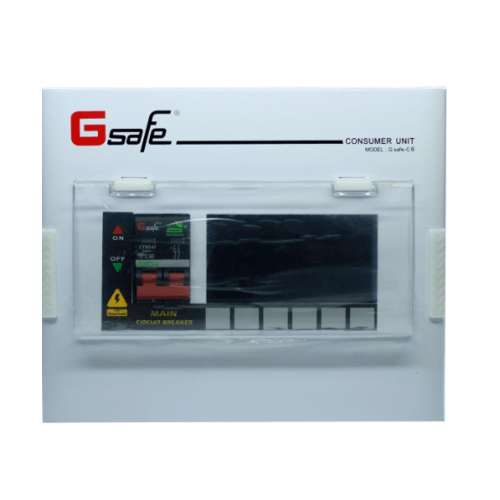 Gsafe ตู้คอนซูเมอร์-เมนเบรกเกอร์ G safe-C6/6ช่อง 63A G safe-C6/6ช่อง 63A สีขาว