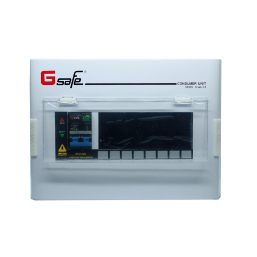 Gsafe ตู้คอนซูเมอร์-เมนเบรกเกอร์ G safe-C8/8ช่อง 50A G safe-C8/8 ช่อง 50A สีขาว