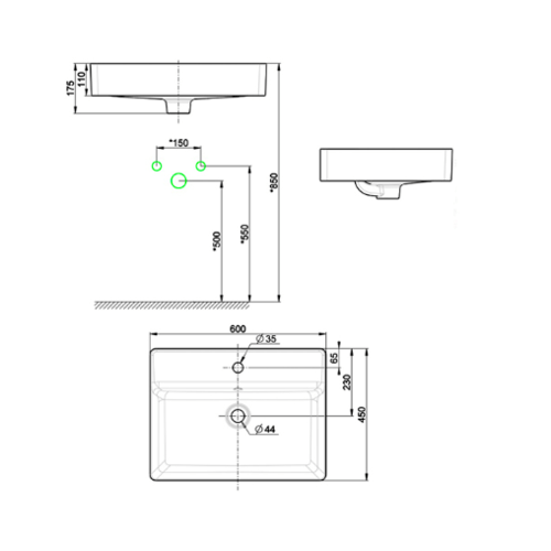 American Standard อ่างล้างหน้า แบบวางบนเคาน์เตอร์ รุ่น ACACIA SUPASLEEK WP-F420-WT