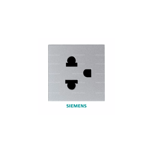 SIEMENS เต้ารับเสียบขากลมแบน มีกราวด์ 15A รุ่น DELTA azio สีเงิน