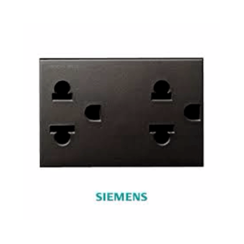 SIEMENS เต้ารับคู่ มีกราวด์ รุุ่น DELTA azio สีดำ