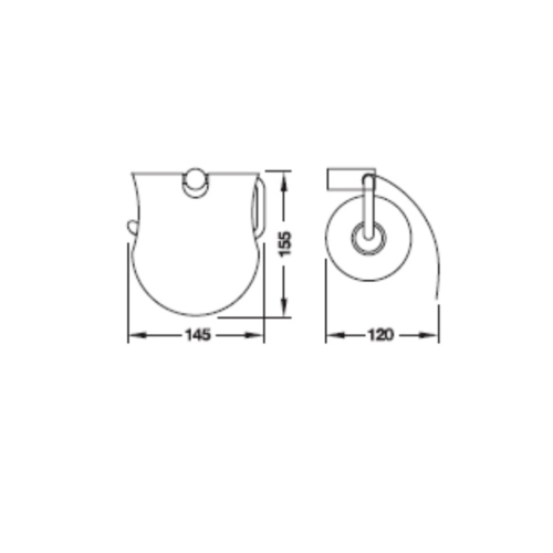 Hafele ที่ใส่กระดาษชำระ แบบมีฝาปิด รุ่น 499.98.081   สีโครเมี่ยม