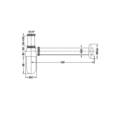 Hafele ท่อน้ำทิ้งแบบกระปุกสแตนเลส รุ่น 495.61.242