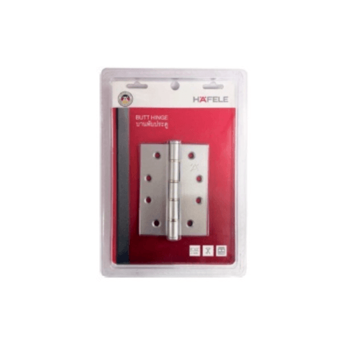 HAFELE บานพับเหล็ก (แพ็ค3) 489.04.004 4”x3”x2มม. สีเงิน