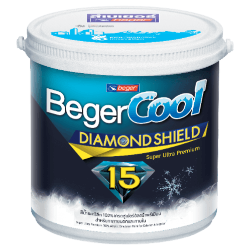 Beger สีน้ำอะครีลิคเบเยอร์คูล ไดมอนด์ชิลด์ 15 ปี ชนิดเนียน 3.5ลิตร เบส B
