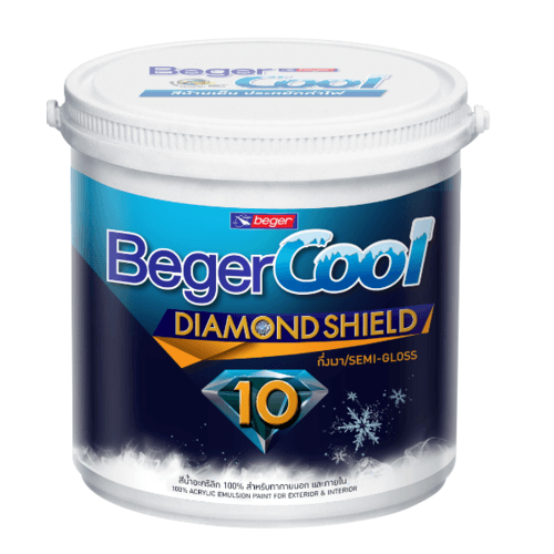 Beger สีน้ำอะครีลิคเบเยอร์คูล ไดมอนด์ชิลด์ 10 ปี ชนิดกึ่งเงา 3.5ลิตร เบส A