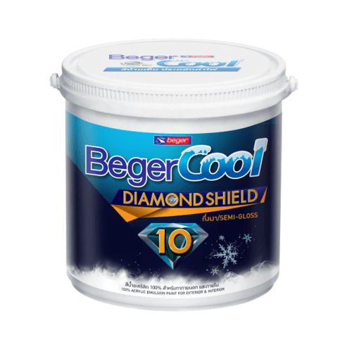 Beger สีน้ำอะครีลิคเบเยอร์คูล ไดมอนด์ชิลด์ 10 ปี ชนิดกึ่งเงา เบส D กล. ชนิดกึ่งเงา เบส D กล. สีขาว