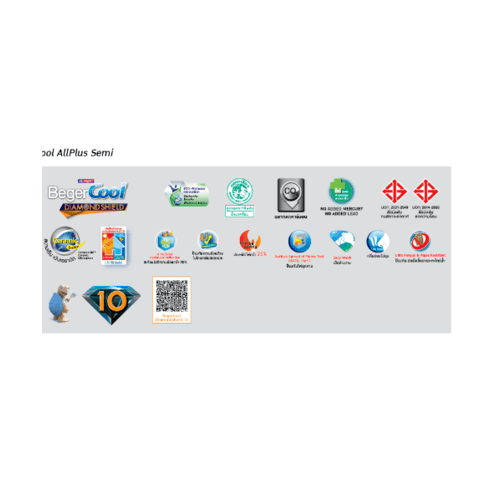 Beger สีน้ำอะครีลิค เบเยอร์คูล ไดมอนด์ชิลด์ 10 ปี ชนิดกึ่งเงา 3.5ลิตร เบส D