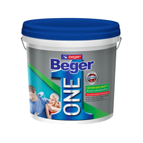 Beger สีน้ำอะคริลิกเบเยอร์วัน ภายใน ชนิดเนียนด้าน เบส B 8L สีขาว