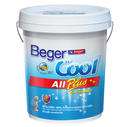 Beger สีน้ำอะครีลิก เบเยอร์คูล ออลพลัส #E-2200 ภายนอก 18ลิตร สีขาว