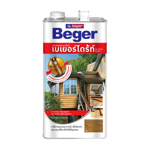 Beger ผลิตภัณฑ์ป้องกันปลวกและเชื้อรา ชนิดทา สูตรน้ำมัน 4ลิตร สีน้ำตาลดำ