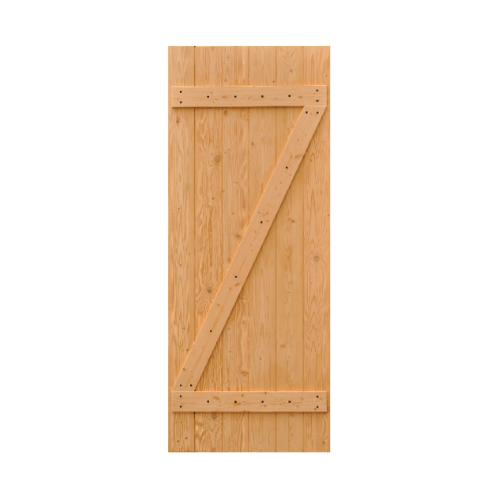 ประตูไม้ดักลาสเฟอร์บานทึบทำร่อง Eco Pine -55 75x200cm. D2D