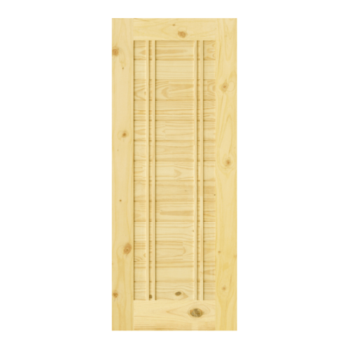 D2D ประตูไม้สนนิวซีแลนด์ บานทึบทำร่องขนาด 73x197cm. Eco-Ezero 6