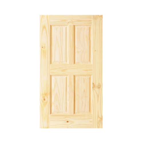 D2D ประตูไม้สนนิวซีแลนด์ บานทึบลูกฟัก(4ฟัก)ขนาด80x144cm.   Eco Pine-016  