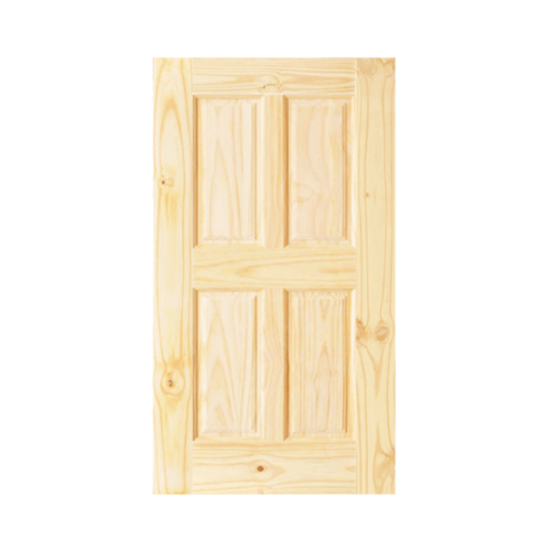 D2D ประตูไม้สนนิวซีแลนด์ บานทึบลูกฟัก(4ฟัก)ขนาด80x144cm. Eco Pine-016