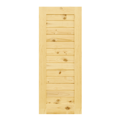 D2D ประตูไม้สนNz บานทึบทำร่อง Eco Pine-001 90x210cm.