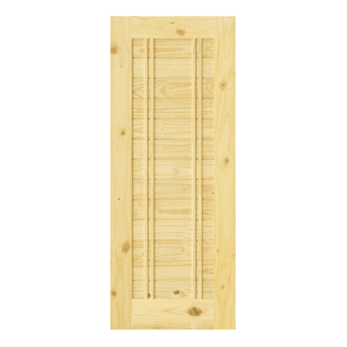D2D ประตูไม้สนNz บานทึบทำร่อง Eco Pine-Ezero 6 110x200ซม.