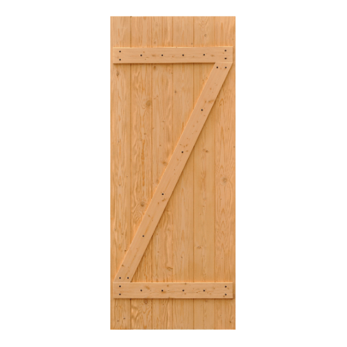 D2D ประตูไม้ดักลาสเฟอร์ บานทึบเซาะร่อง(โรงนา) Eco Pine-55 100x240ซม.