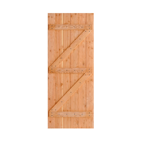 D2D ประตูไม้ดักลาสเฟอร์ บานทีบเซาะร่อง(โรงนา) ขนาด 120x200ซม. Eco Pine-99