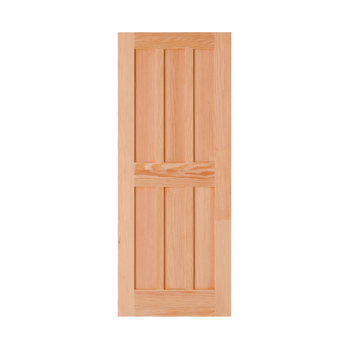 D2D ประตูไม้ดักลาสเฟอร์ บานทึบทำร่อง ขนาด 80x180cm. Eco Pine-036