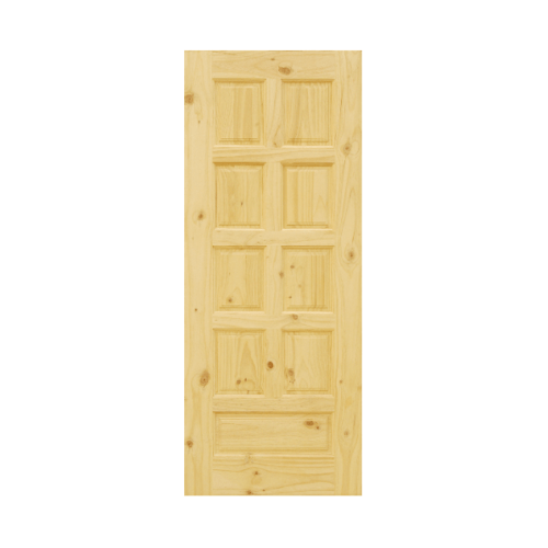 D2D ประตูไม้สนนิวซีแลนด์ บานทึบ 9ลูกฟัก ขนาด 80x230 ซม. Eco Pine-002