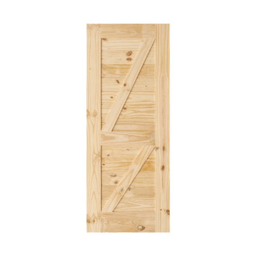 D2D ประตูไม้สนนิวซีแลนด์ บานทีบเซาะร่อง(โรงนา)ขนาด 90x200ซม. Eco Pine-77