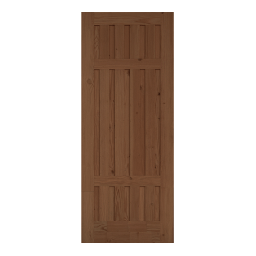 ประตูไม้ดักลาสเฟอร์ บานทึบทำร่อง Eco Pine-027 80x200cm. เบรินแอช D2D
