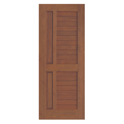 D2D ประตูไม้ดักลาสเฟอร์ บานทึบลูกฟักทำร่อง 80x200cm. Eco Pine-007 สีเบรินแอช