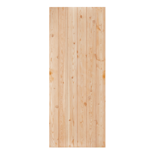 ประตูไม้ดักลาสเฟอร์ บานทึบทำร่อง Eco Pine-060 100x220cm. D2D