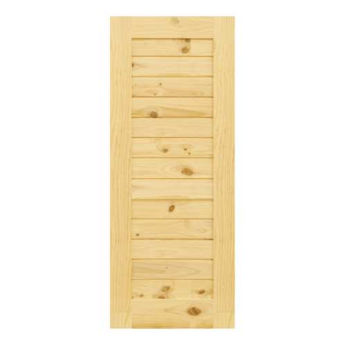 D2D ประตูไม้สนNz บานทึบทำร่อง ขนาด110x 215cm. Eco Pine-001