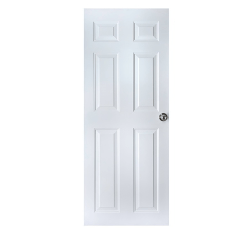 ประตูเหล็ก 6 ฟักตรง A2W 90cm.x200cm. ขาว เจาะ PROFESSIONAL DOOR
