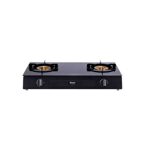 RINNAI เตาแก๊สกระจก 2 หัวเตาทองเหลือง RT-902MM(G)