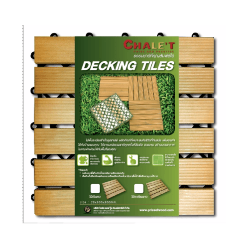 - Decking Tile ไม้เต็งลาว Grade Standard ขนาด(2.5x30x30)cm.