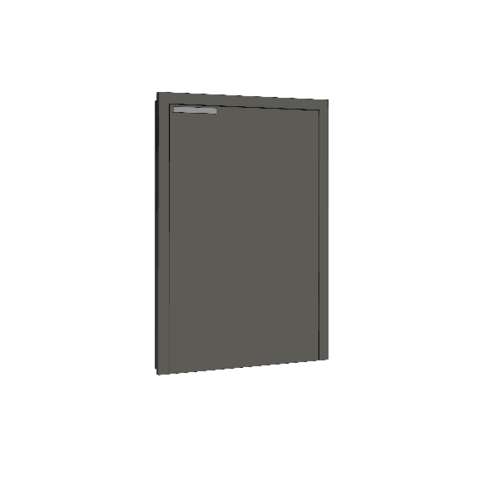 MJ บานถังแก๊สทึบตรง 0.7x45x75 ซม. EX-S7545 - G สีเทาไฮกลอส