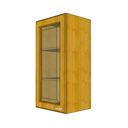 MJ ตู้แขวนบานกระจกตรงใส 40x0x80 ซม. W804GL-T สีสัก