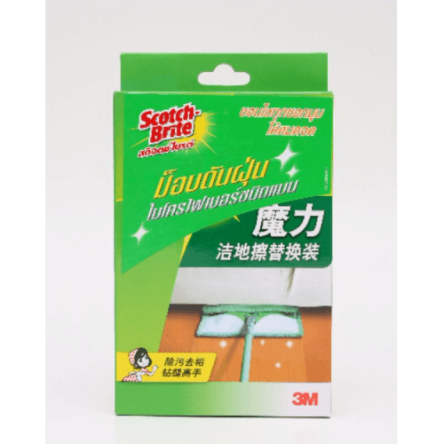SCOTCH BRITE รีฟิลผ้าม็อบดันฝุ่นไมโครไบเตอร์ 13x5.67x23ซม. สีขาว-เขียว