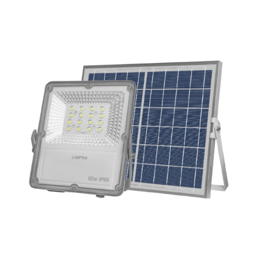 LAMPTAN โคมไฟแอลอีดี ฟลัดไลท์ โซลล่าเซลล์ 60 วัตต์ เเสงขาว SOLID IP65