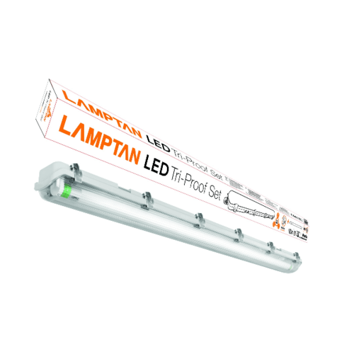 LAMPTAN ชุดเซ็ทโคม LED เดย์ไลท์กันนั้ำขั้วเขียว TRI PROOF1X18W สีขาว