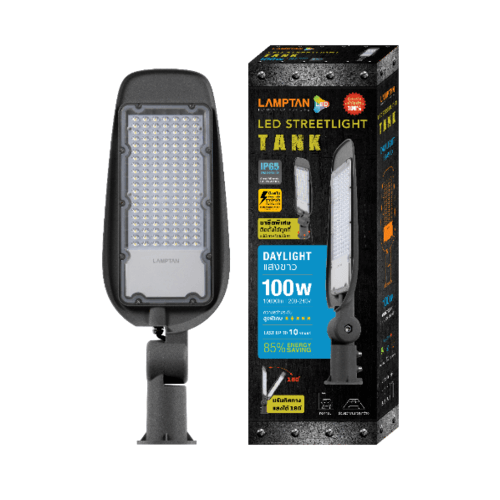 โคมไฟแอลอีดี Street Light Eco รุ่นบางสีเทา 100w แสงเดย์ไลท์