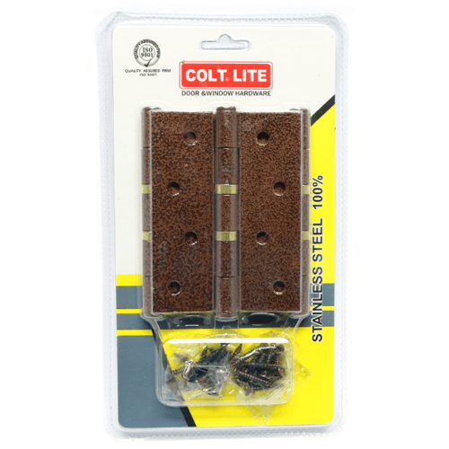 COLT บานพับ LITE #40 แหวนทองเหลือง AC 4x3 หนา 2mm. 3อัน/แพ็ค สีน้ำตาลเข้ม