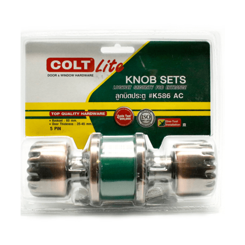 COLT ลูกบิดประตู LITE K586 AC แผง สีน้ำตาลอ่อน