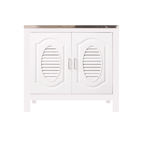 Polywood ตู้ตั้งพื้น ABS ท็อปเรียบ Knock Down M11 สีขาว