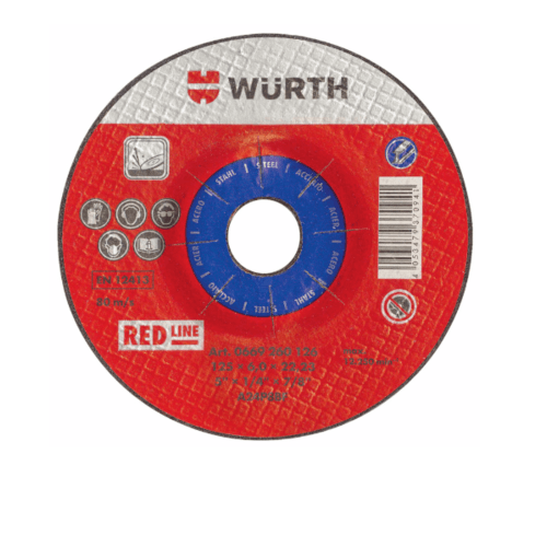 แผ่นเจียรเหล็ก 100 มม. Wurth 4นิ้ว หนา 100x6x16 (Red Line)