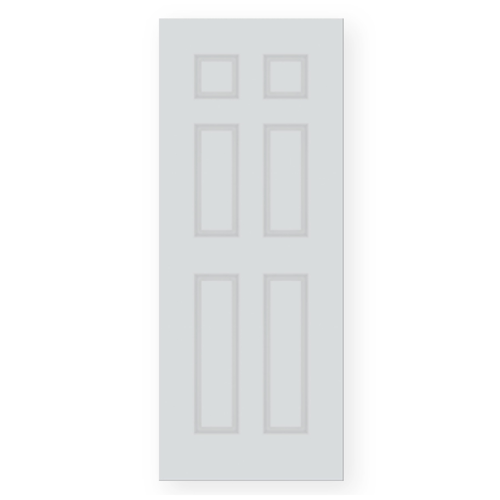 PEOPLE ประตู UPVC 6ลูกฟัก ขนาด 80x180 ซม.ลายไม้ในตัว ภายนอก(ไม่เจาะ) UN06 สีขาว