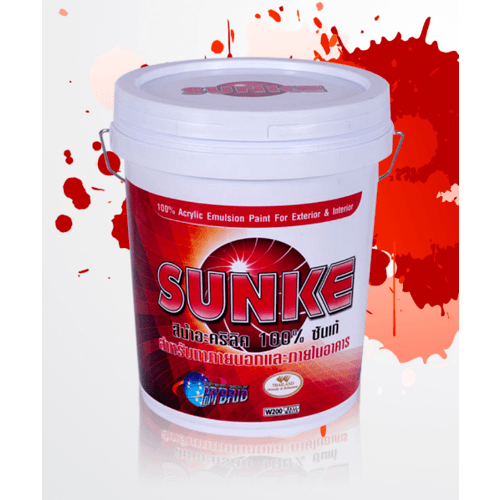 SUNKE สีน้ำอะครีลิคภายนอก W200 สีขาว