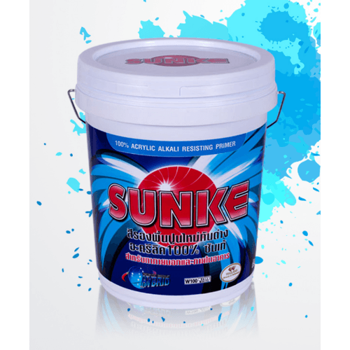 SUNKE สีรองพื้นปูนใหม่กันด่าง RESISTING สีขาว
