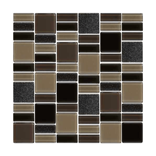 Glascera โมเสคแก้ว 30x30 ซม. รุ่นรีแฟล็กชั่น สีน้ำตาล