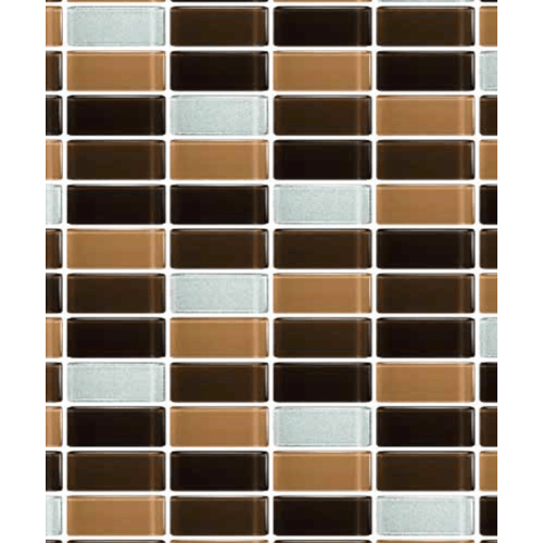 Glascera โมเสคแก้ว 30x30 ซม. รุ่นคาราเมล-คิวบ์ สีน้ำตาล-ดำ
