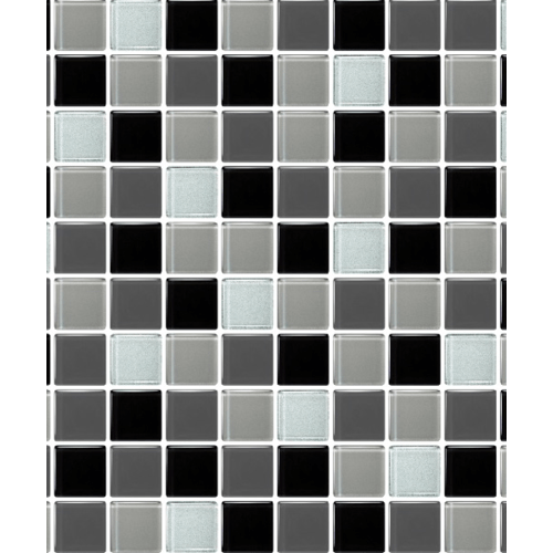 Glascera โมเสคแก้ว 30x30 ซม. รุ่นโคล่า-คิวบ์ สีดำ-เทา